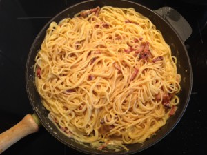 eine dicke Portion Spaghetti Carbonara